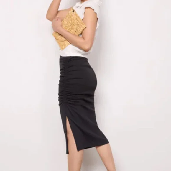 Michael Stars Marnie Skirt Classic Black Pencil Skirt - Picture 3 of 9